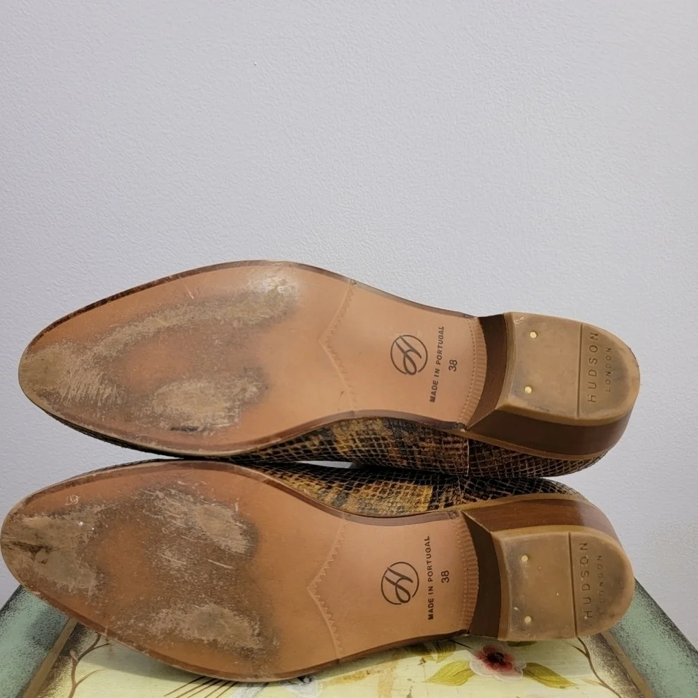 Hudson London Beryl Reptile Print Leather Boots Size 7 - Picture 6 of 6